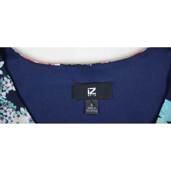 IZ BYER - WOMEN'S BLUE FLORAL PRINT FIT & FLARE DRESS - SIZE S - Picture 6 of 9